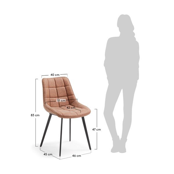 2 brūnu ēdamistabas krēslu komplekts La Forma Adah-image-1