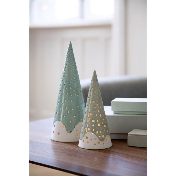 Tirkīzzils porcelāna Ziemassvētku svečturis Kähler Design Nobili, augstums 25,5 cm.-image-3