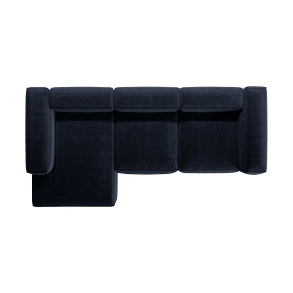 Tumši zils velveta stūra dīvāns (ar kreiso stūri/ar zvilni) Bergamo – Cosmopolitan Design-image-3