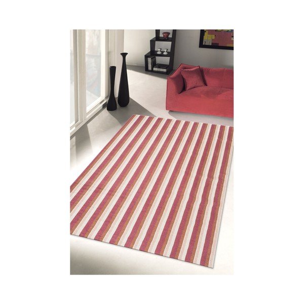 Sarkans un oranžs paklājs Floorita City Loft Stripes, 80 x 130 cm-image-4