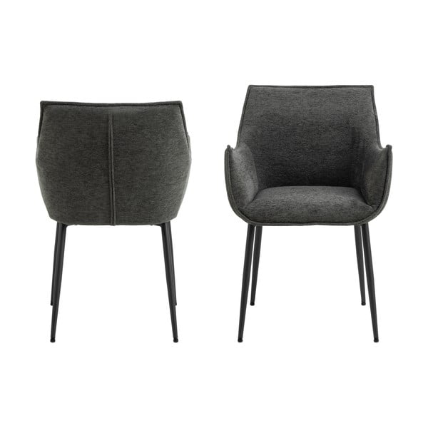Tumši pelēks polsterēts ēdamistabas krēsls Bonita – Actona-image-4