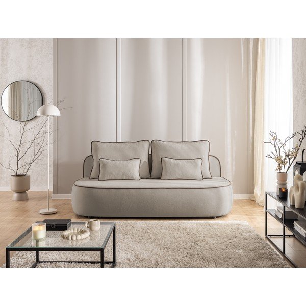 Brūns/pelēkbrūns samta salokāms/ar uzglabāšanas vietu dīvāns 210 cm Saga – Ropez-image-1