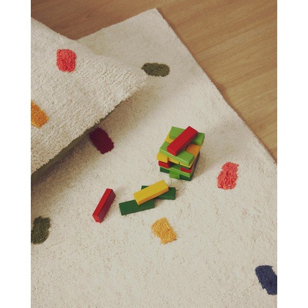 Krēmkrāsas kokvilnas bērnu paklājs 150x200 cm Epifania – Kave Home-image-1