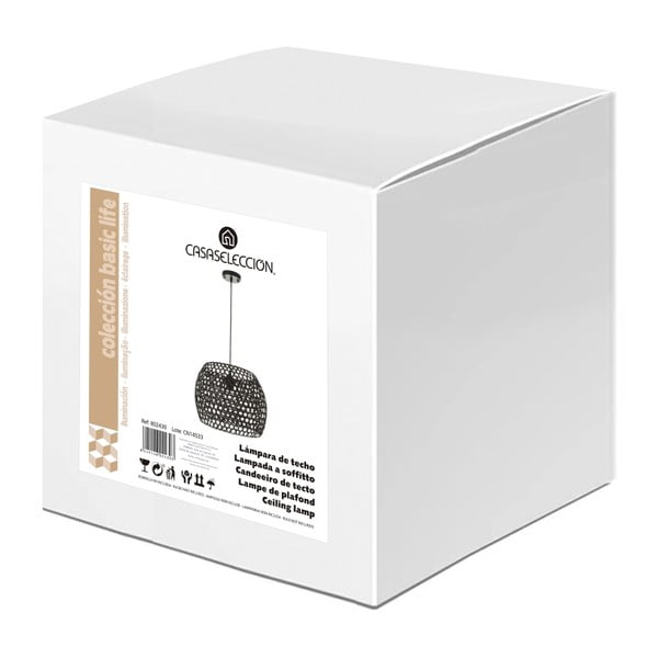 Melna bambusa griestu lampa ar bambusa abažūru ø 35 cm – Casa Selección-image-4