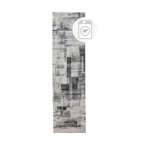 Pelēks mazgājams celiņa paklājs 60x230 cm Silas Abstract – Flair Rugs