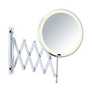 Sienas kosmētikas spogulis ar LED apgaismojumu un teleskopisko turētāju Wenko Barona