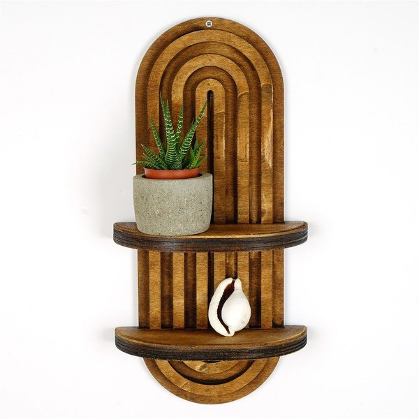 Brūns daudzlīmeņu sienas plaukts 40 cm Raf – Kalune Design-image-4