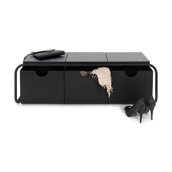 Melns metāla apavu plaukts Astoria – Spinder Design-image-3