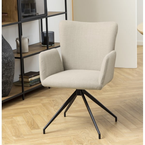 Bēši polsterēti ēdamistabas krēsli ar roku balstiem (2 gab.) Laura – Actona-image-1