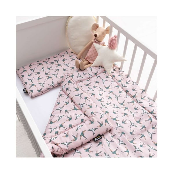 Rozā bērnu gultiņas komplekts Sweet Dreams – Yellow Tipi-image-3