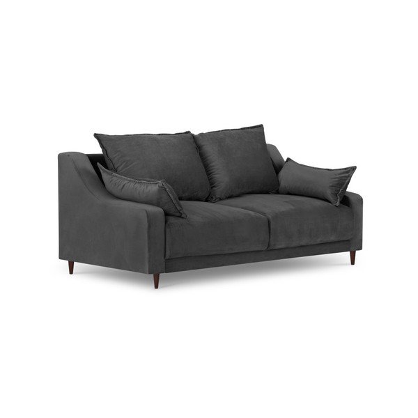 Tumši pelēks samta dīvāns Mazzini Sofas Freesia, 150 cm-image-2