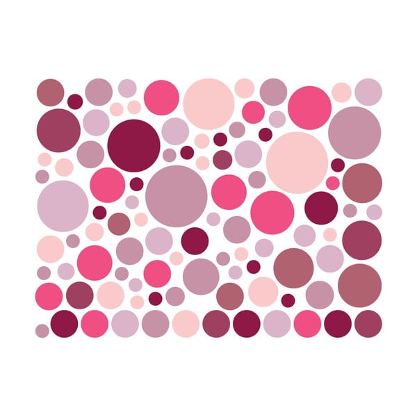 Komplekts ar 100 rozā sienas uzlīmēm Ambiance Round Stickers-image-2