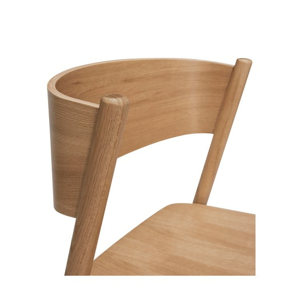 Dabīga toņa bāra krēsls ar ozolkoka imitāciju (sēdekļa augstums 75 cm) Oblique – Hübsch-image-4