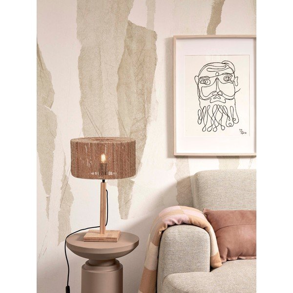 Dabīga toņa galda lampa ar džutas abažūru (augstums 37 cm) Iguazu – Good&Mojo-image-3