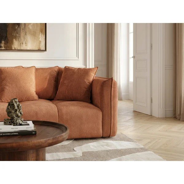 Oranžs dīvāns no šenila auduma Harlem – Bobochic Paris-image-2