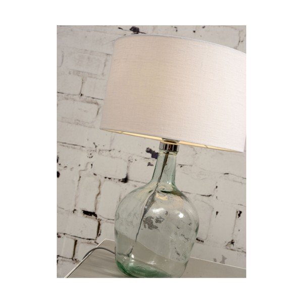 Galda lampa ar baltu abažūru un pārstrādāta stikla struktūru Good&Mojo Murano, ⌀ 47 cm-image-4