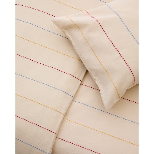 Bēša vienguļamā bērnu gultas veļa no organiskās kokvilnas  ar palagu 150x220 cm Indani – Kave Home-image-4