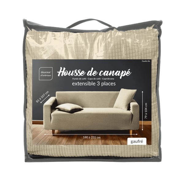 Brūns uzvelkams pārvalks dīvānam 3 sēdvietām Sacha – douceur d'intérieur-image-3