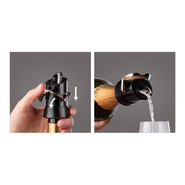 Nerūsējošā tērauda šampanieša pudeļu korķis – VacuVin-image-3