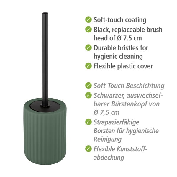 Zaļa keramikas tualetes birste Wenko Belluno-image-3