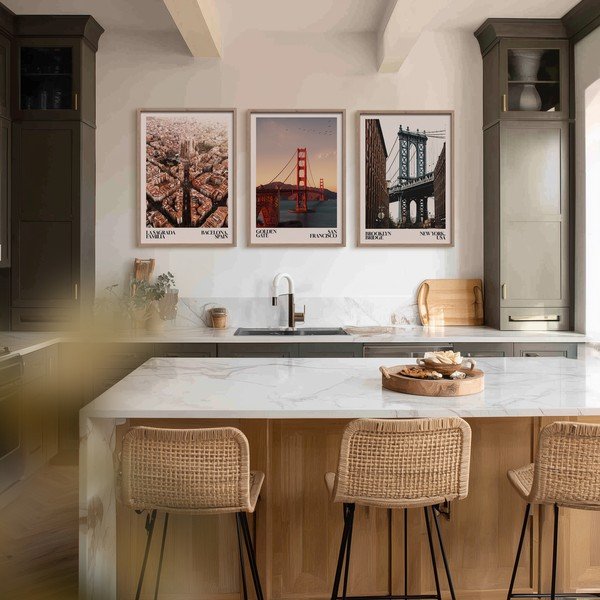 Drukāta glezna ar rāmi 50x70 cm Golden Gate – Styler-image-2