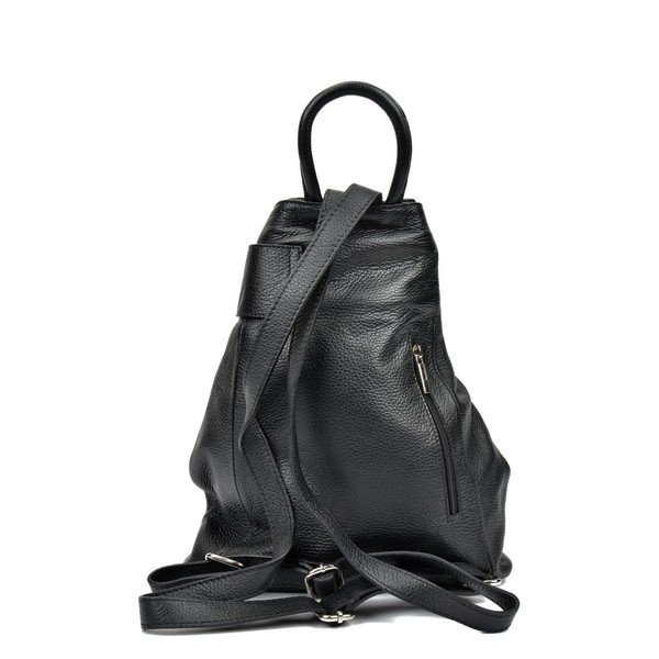 Melna ādas mugursoma Anna Luchini Makna-image-4