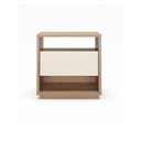 Krēmkrāsas/dabīga toņa naktsskapītis ar ozolkoka imitāciju Dennis – Marckeric