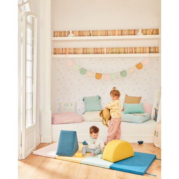 Zils vilnas bērnu pufs Jalila – Kave Home-image-1