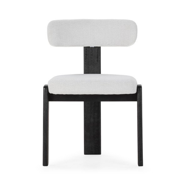 Melni/gaiši pelēki polsterēti pusdienu krēsli (2 gab.) Nadia – MOME