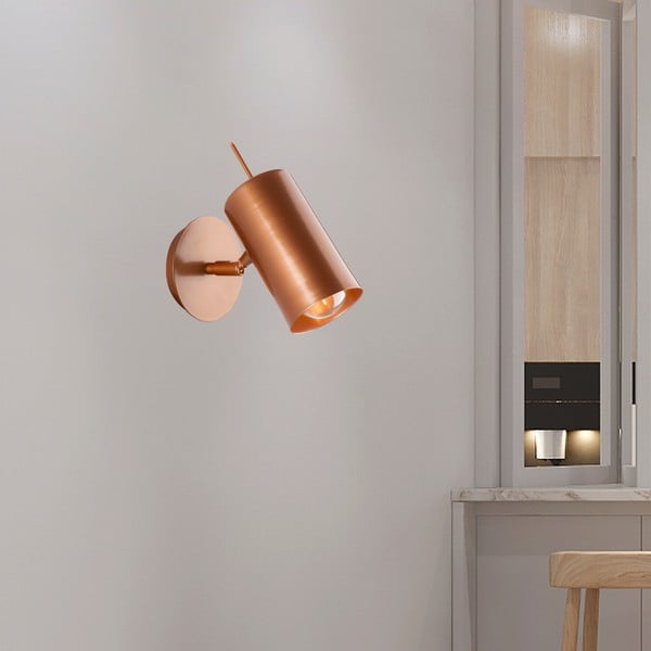 Sienas lampa vara krāsā Squid Lighting Geo, augstums 16 cm-image-3