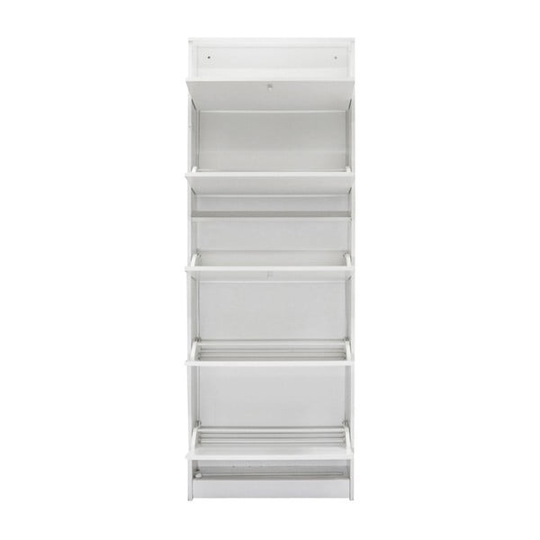 Balts koka apavu statīvs ar 5 plauktiem Evergreen House Issa-image-4