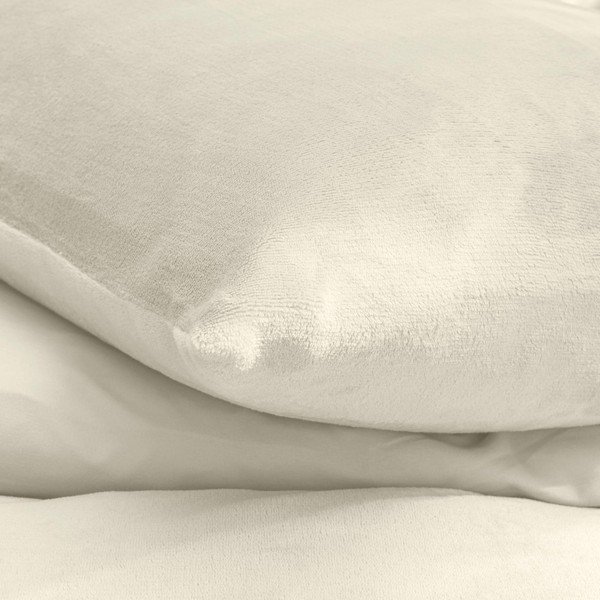 Krēmkrāsas divguļamā/īpaši gara trīsdaļīga gultas veļa no mikroflaneļa 240x220 cm Flanou – douceur d'intérieur-image-2