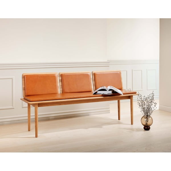 Konjaka brūns ādas sols Elba – Hammel Furniture-image-1