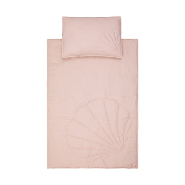 Rozā lina gultiņas komplekts Powder Pink – Moi Mili