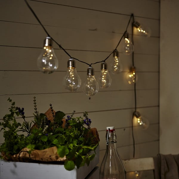 Balta LED lampiņu virtene, piemērota lietošanai arī ārtelpās Star Trading Glow, garums 1,9 m