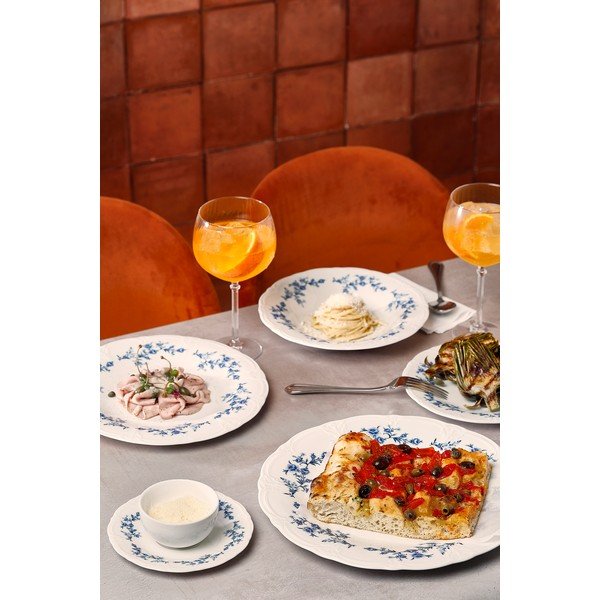 Balts/zils porcelāna šķīvis ø 27,5 cm Retro – BonBistro-image-2