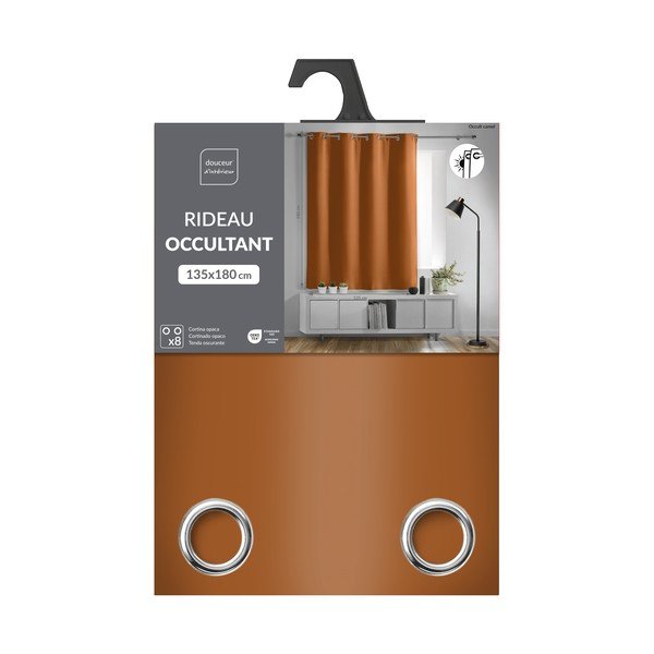 Terakotas oranžs gaismu necaurlaidīgs aizkars 135x180 cm Occult – douceur d'intérieur-image-2