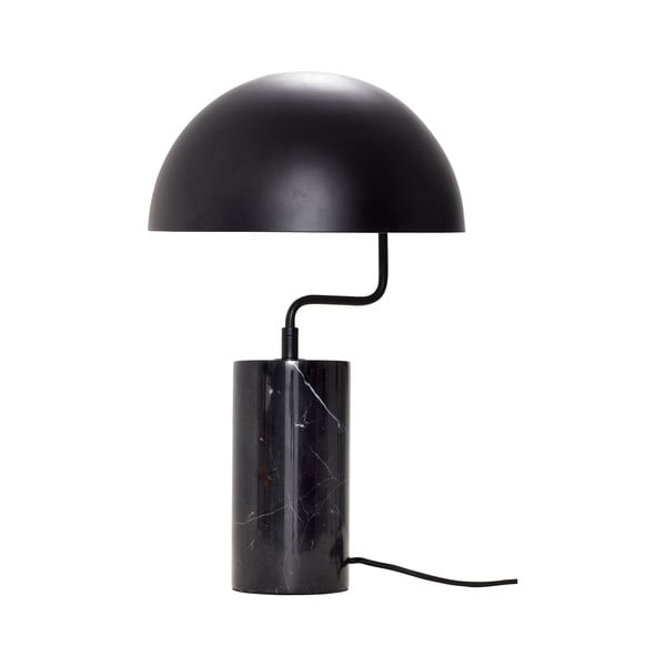 Melna dzelzs galda lampa ar marmora detaļām Hübsch Gero
