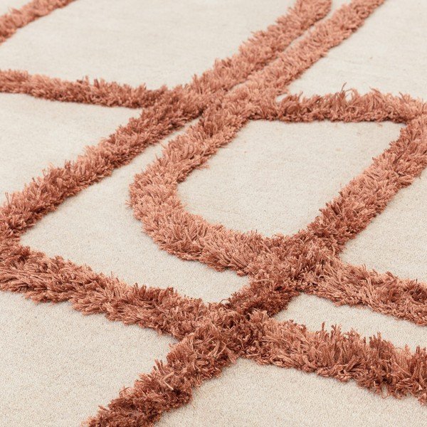 Ķieģeļu sarkans/krēmkrāsas ar rokām darināts vilnas paklājs 160x230 cm Matrix – Asiatic Carpets-image-2