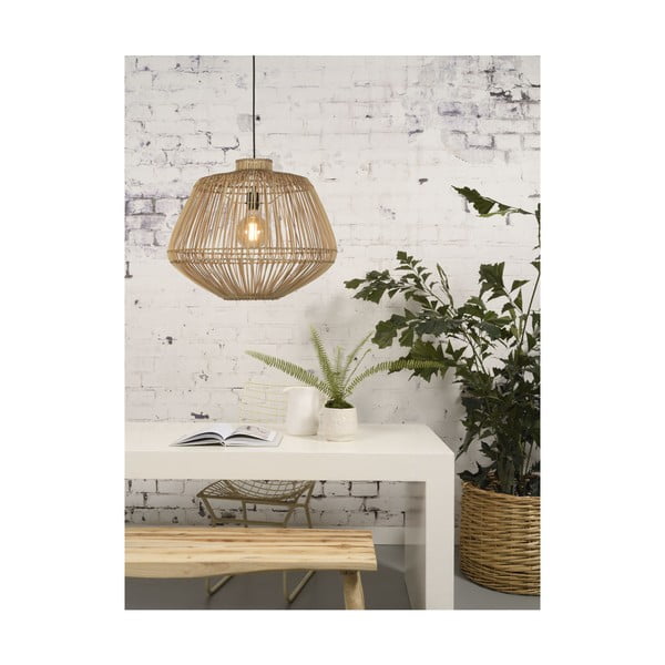 Brūns rotangpalmas griestu lampa Good&Mojo Madagascar, ⌀ 60 cm-image-3