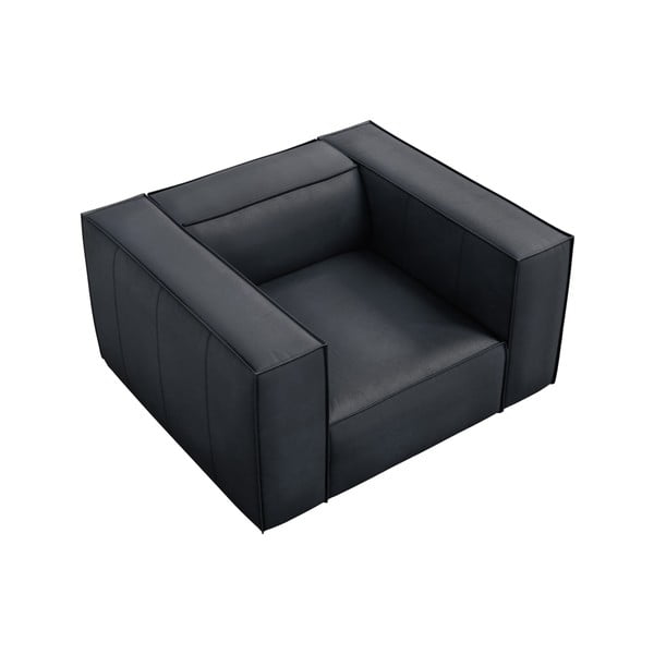 Tumši zils ādas atpūtas krēsls Madame – Windsor & Co Sofas-image-2