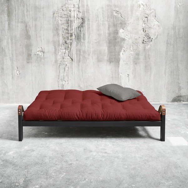 Dīvāns gulta Karup Poetry Black/Passion Red/Granite Grey-image-1