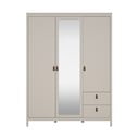 Pelēkbēšs drēbju skapis ar spoguli 150x199x58 cm Madrid – Tvilum