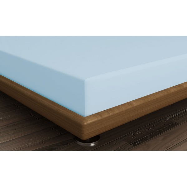 Gaiši zils kokvilnas palags ar gumiju 140x200 cm – Mijolnir-image-1