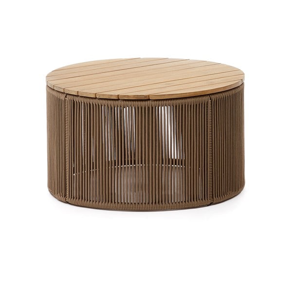Apaļš dārza kafijas galdiņš ar akācijas koka galda virsmu ø 70 cm Dandara – Kave Home