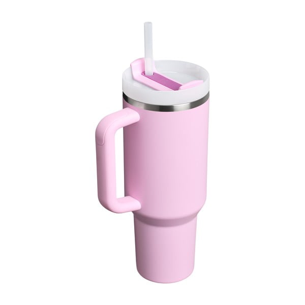 Rozā nerūsējošā tērauda termoss ar salmiņu 1,18 l Quencher H2.0 FlowState Tumbler Cherry Blossom – Stanley-image-3