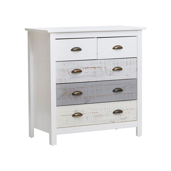 Balta un pelēka kumode ar 4 atvilktnēm Marckeric Romantica, 79 x 80 cm-image-3