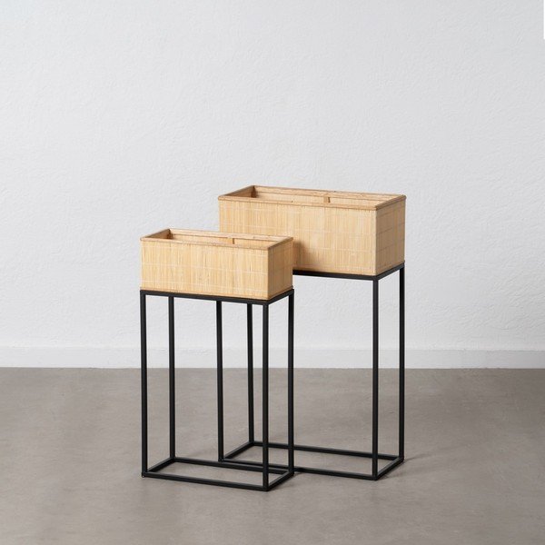 Rotangpalmas puķu podu statīvi (2 gab.) (augstums 80 cm) – Ixia-image-2