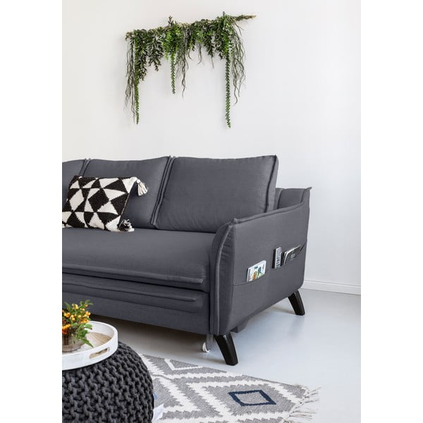 Antracīta pelēks izlaižams stūra dīvāns Miuform Charming Charlie, kreisais stūris-image-4
