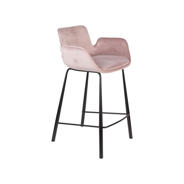 Gaiši rozā samta bāra krēsli (2 gab.) 91,5 cm Brit – Zuiver